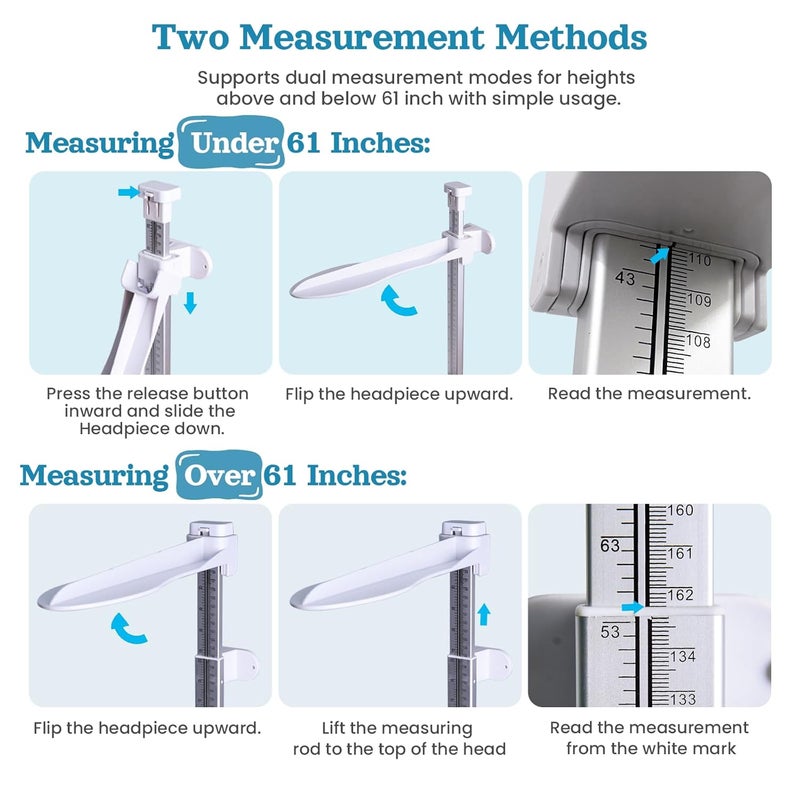 ScaleBelly Wall Wall Mounted Height Measuring Rod – Portable Stadiometer 10–225 cm / 3.9–88.6 in – Height Measurement Tool for Kids & Adults – Ideal for Home, Office, Nurse Station - Image 5